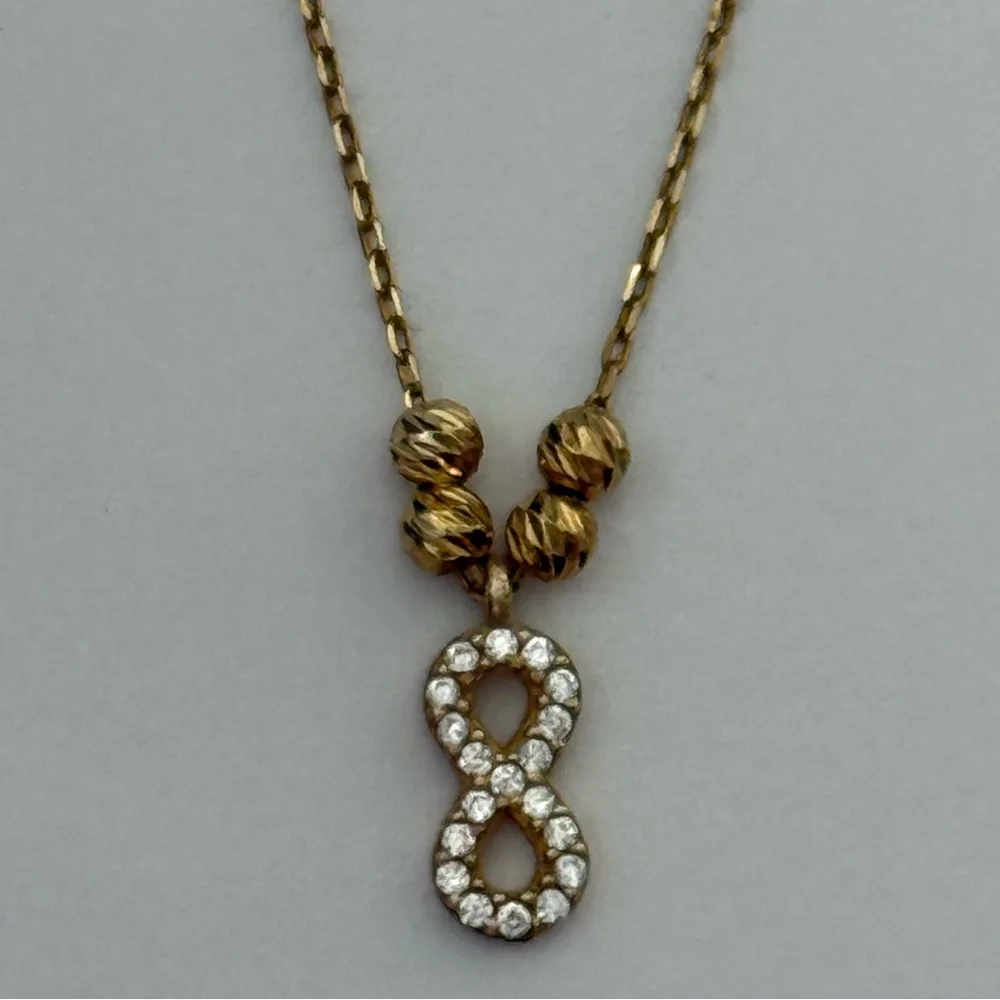 925 Silver infinity necklace 18k yellow gold plated